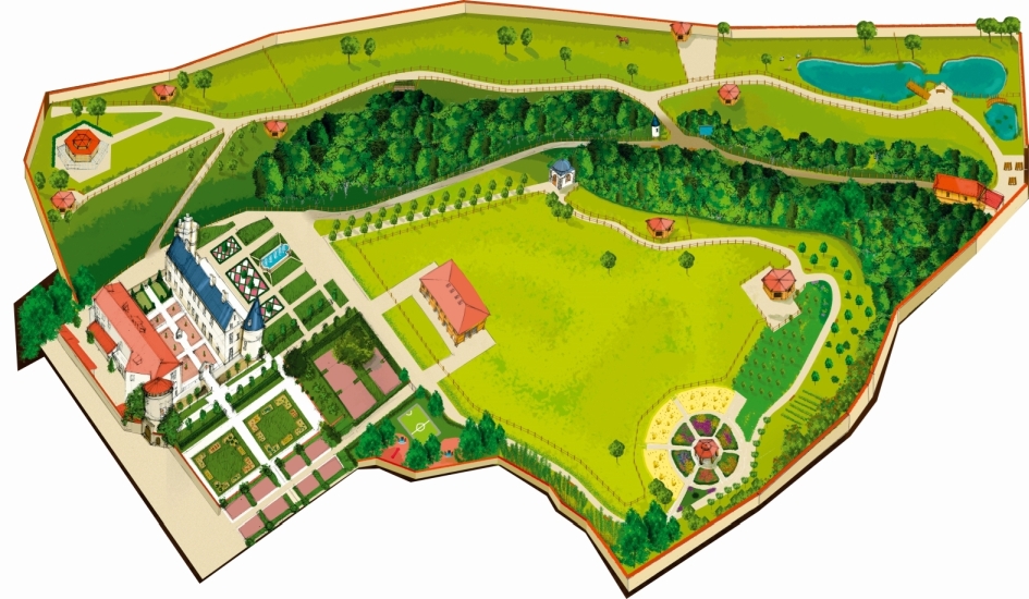 Plan du Parc du Château de Bouthéon