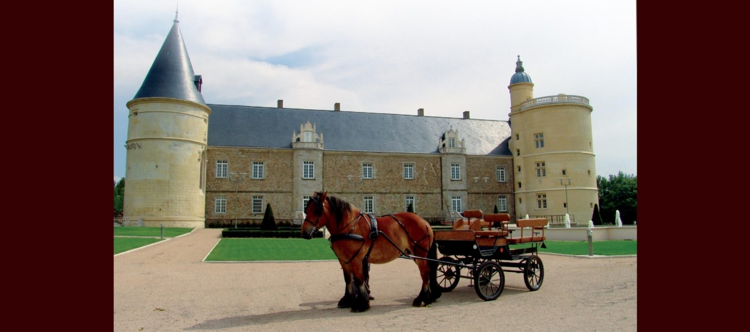 Attelage d Enfant Poussette Calèche Jouet Ancien Château XIX 645